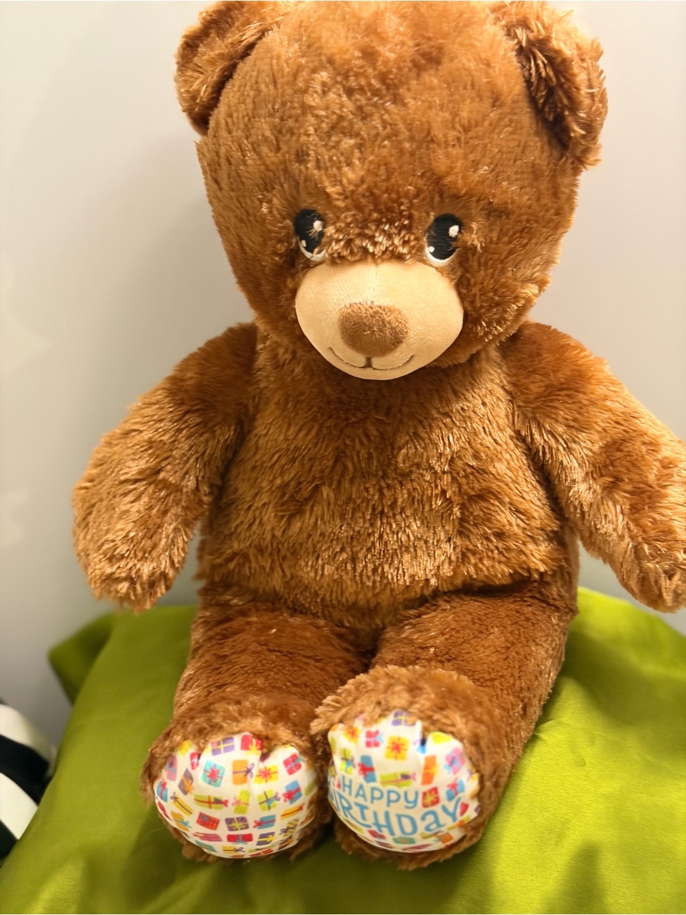 Build-A-Bear Brown Plush Teddy with Patterned Paw